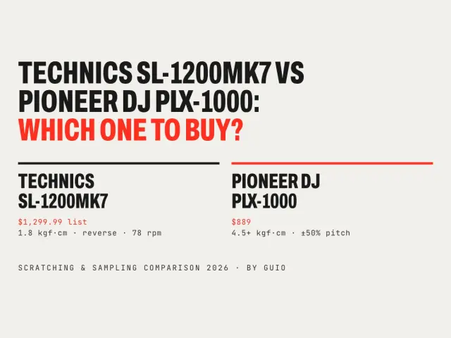 Technics SL-1200MK7 vs Pioneer DJ PLX-1000 comparison with US prices, torque and pitch