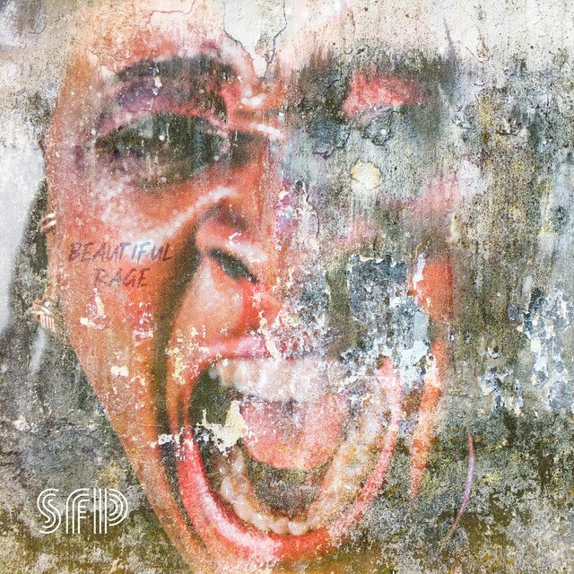 Beautiful Rage EP cover by Strange Fruit Project: a distorted, screaming face over a weathered texture