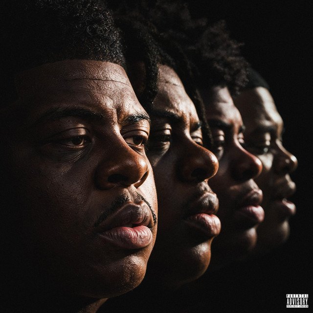 BETTER OVER TIME album cover: four close-up profiles of BigXthaPlug in a row against a black background